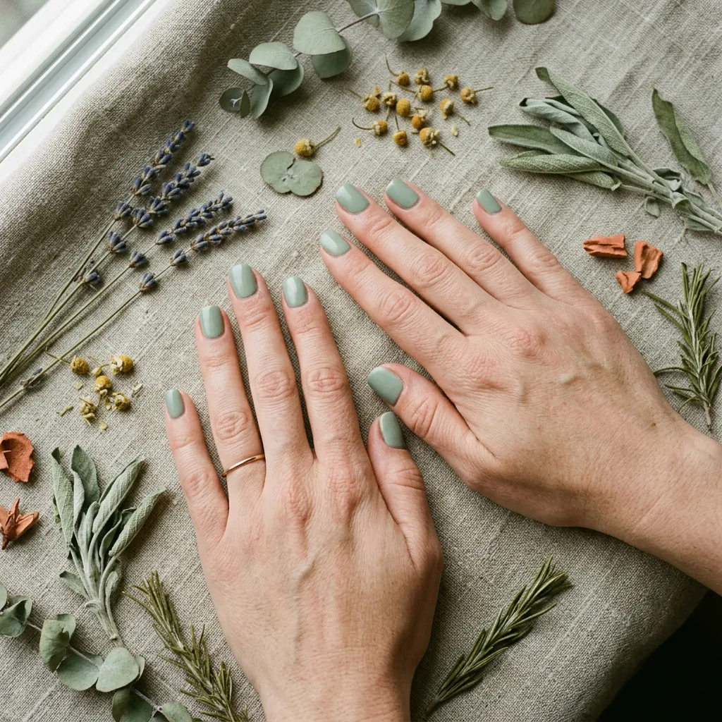 Nails Green Ideas: 30 Creative Looks to Inspire Your Next Manicure 2 Nails Green Sage and Earthy Tones Ideas