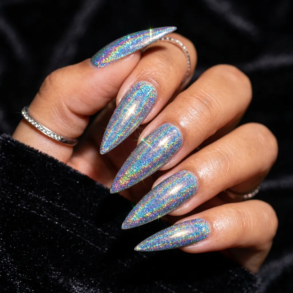 Holographic Stiletto Nails Ideas