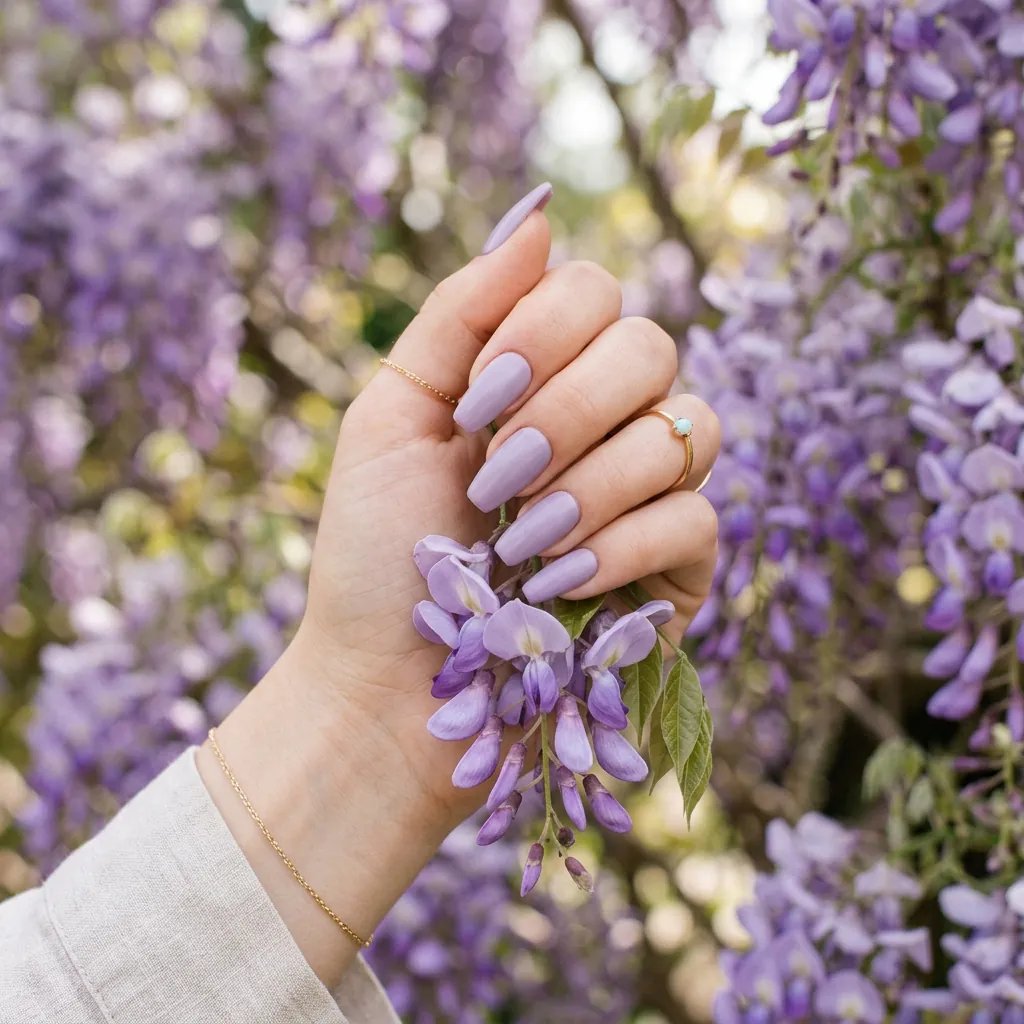 Classy Spring Nails With Lavender Shades