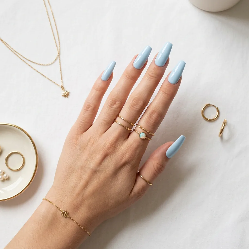 Nails Blue: 30 Stunning Designs You'll Obsess Over 18 Light Blue Coffin Nails