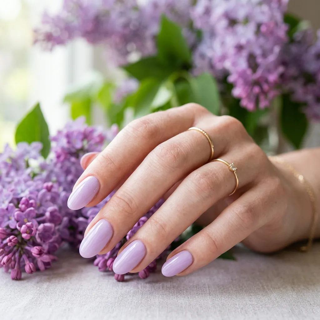 Classy Spring Nails With Lilac Shades