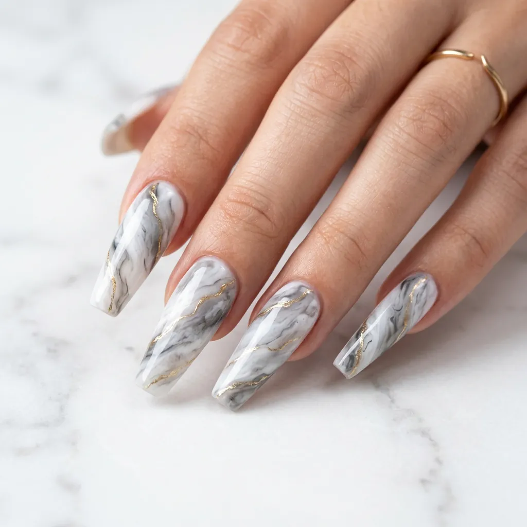 Marble Nails Gel