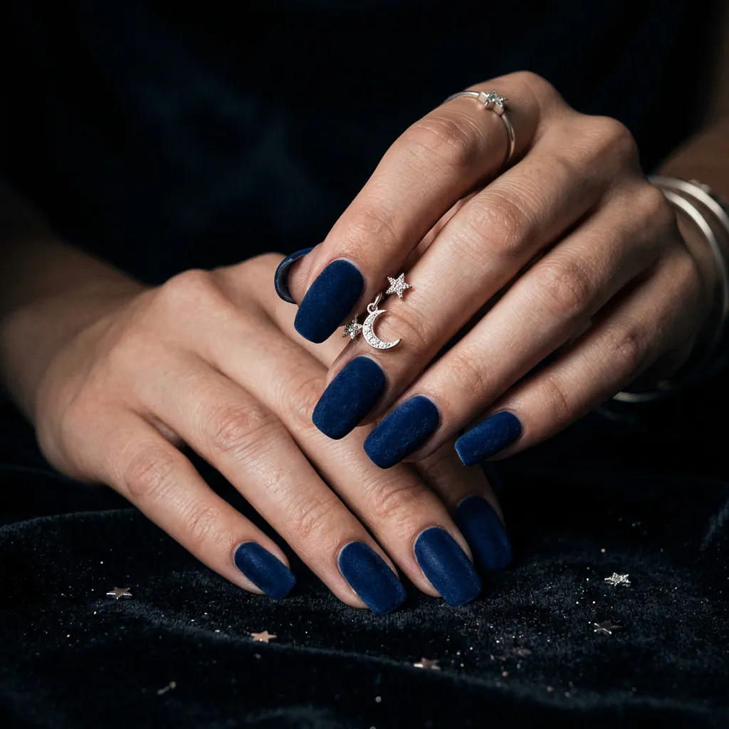 Nails Blue: 30 Stunning Designs You'll Obsess Over 22 Midnight Blue Nail Idea