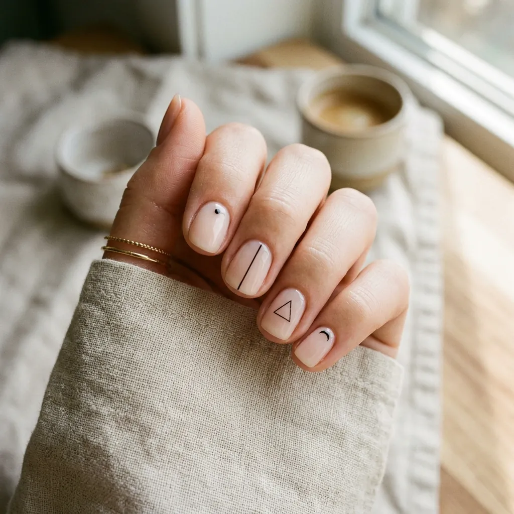 Minimalist Negative Space Nails Inspired Look