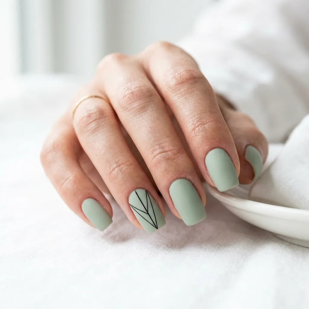 Nails Green Ideas: 30 Creative Looks to Inspire Your Next Manicure 14 Nails Green Geometric Pattern Ideas