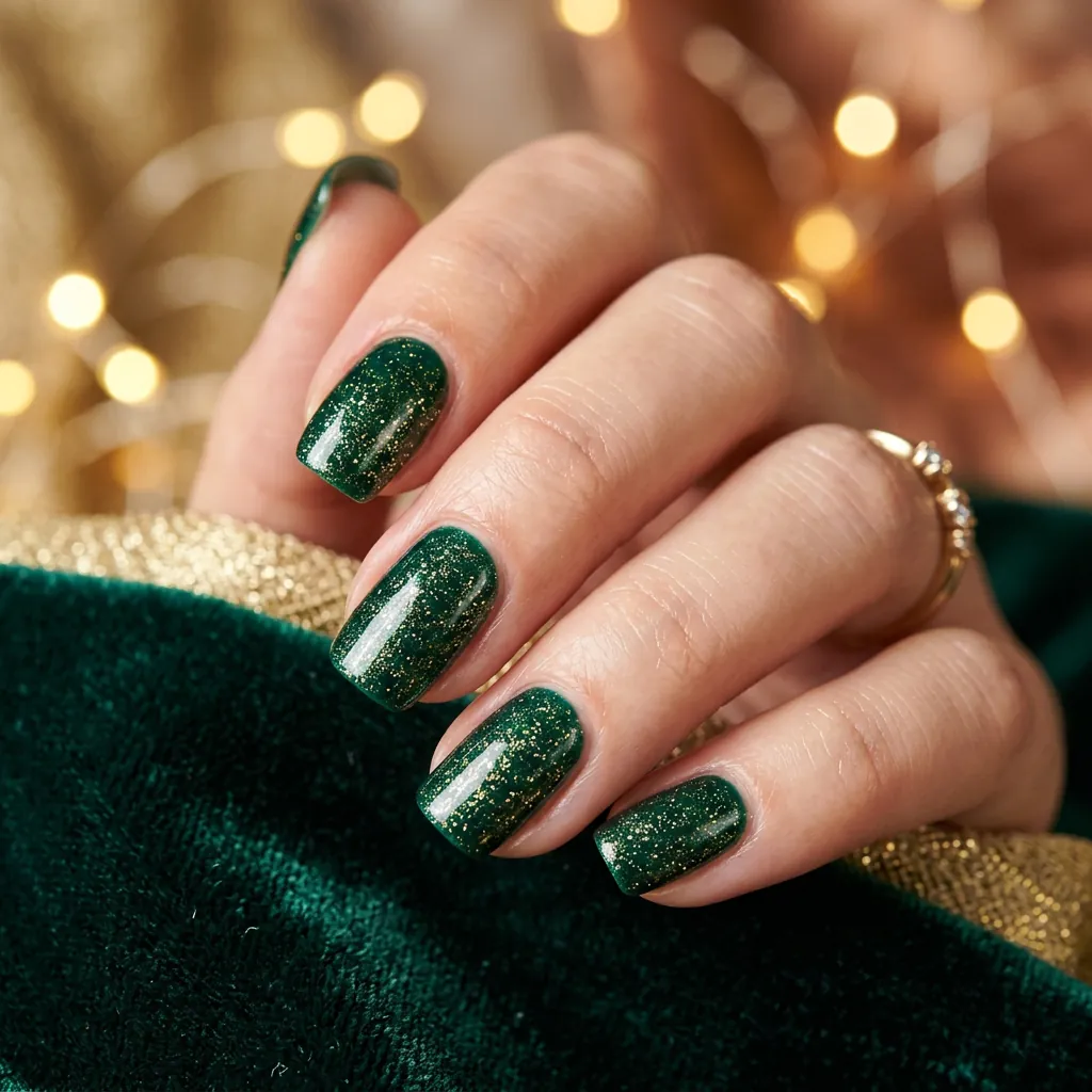 Nails Green Ideas: 30 Creative Looks to Inspire Your Next Manicure 5 Nails Green Glitter and Shimmer Ideas