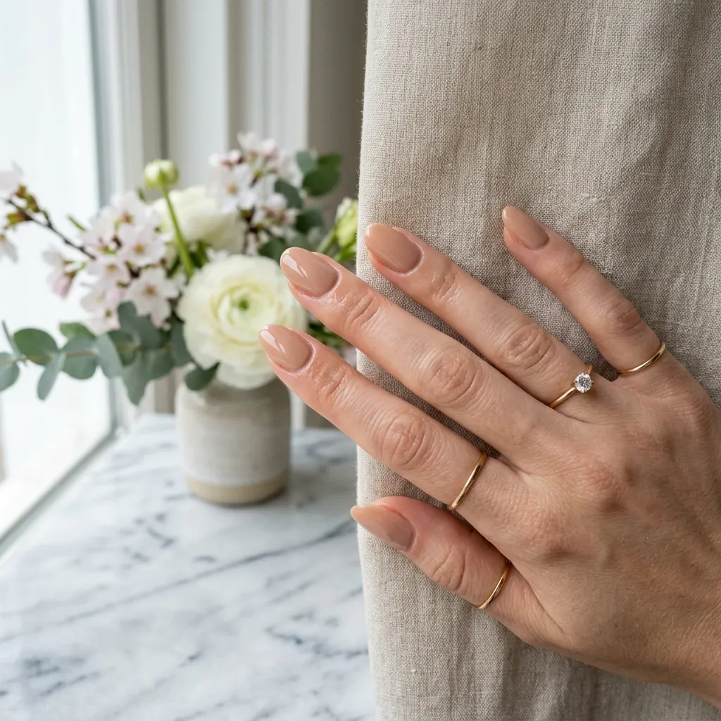 Classy Spring Nails With Nude Tones