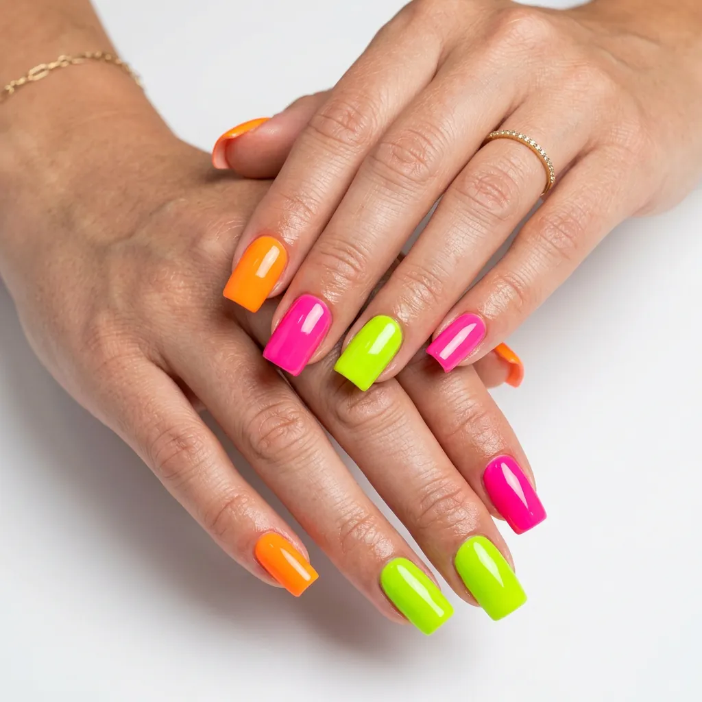 Neon Colorful Spring Nails Ideas