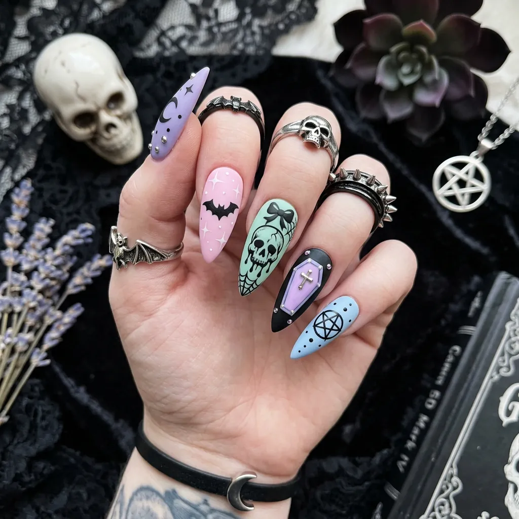 Pastel Goth Nails Aesthetic Ideas