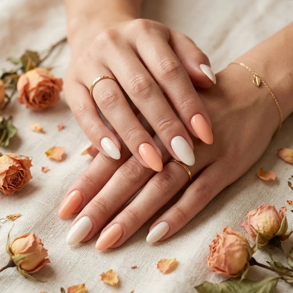 Peach and Cream Nail Ideas