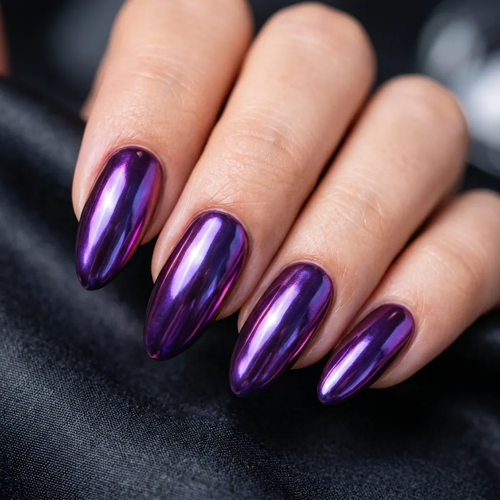 Nails Purple Ideas: 30 Stunning Looks for Every Shade and Style 7 Purple Chrome Nails Ideas