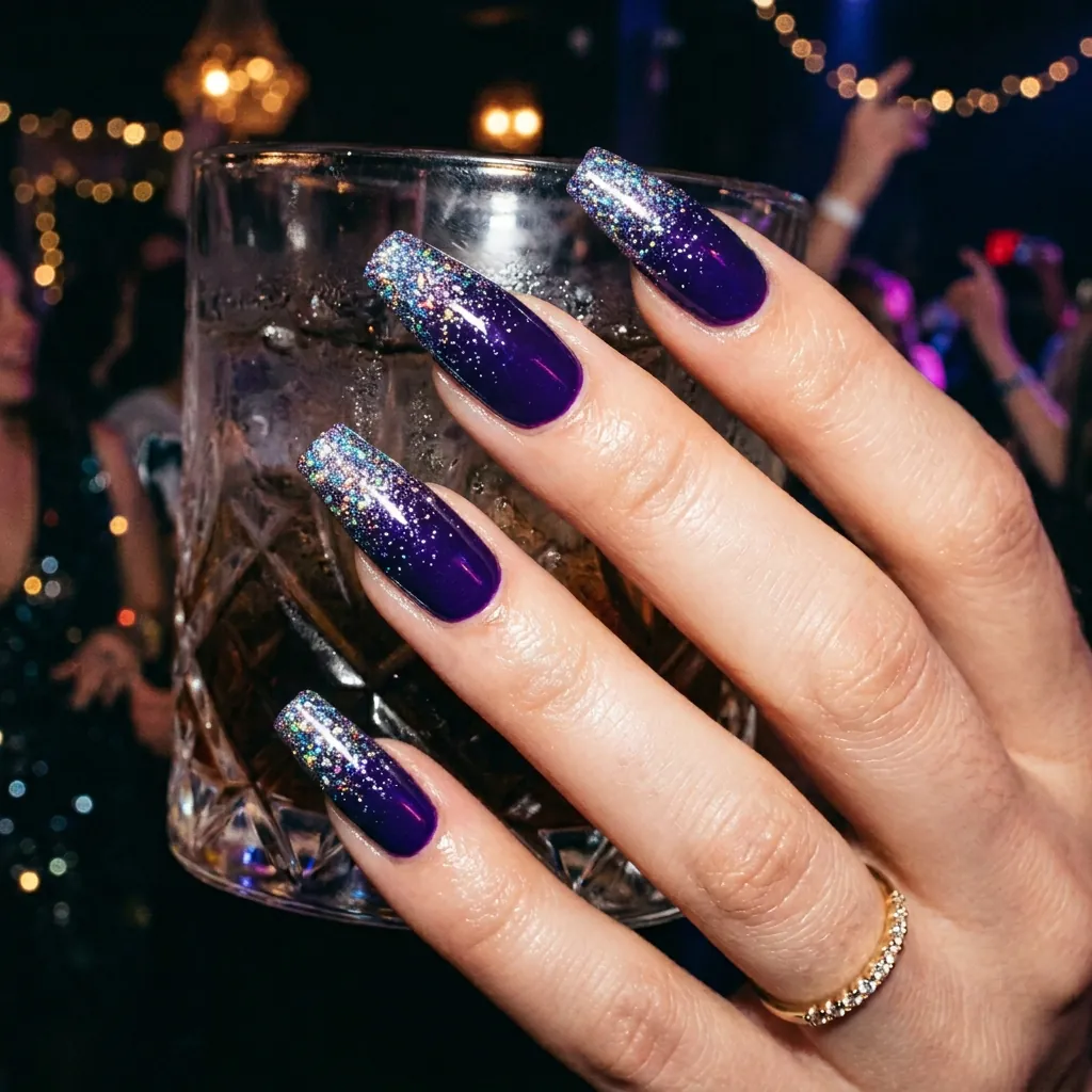 Nails Purple Ideas: 30 Stunning Looks for Every Shade and Style 6 Purple Glitter Nails Ideas