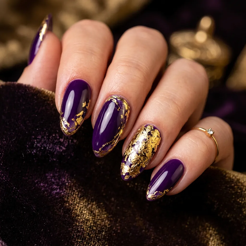 Nails Purple Ideas: 30 Stunning Looks for Every Shade and Style 12 Purple and Gold Nails Ideas
