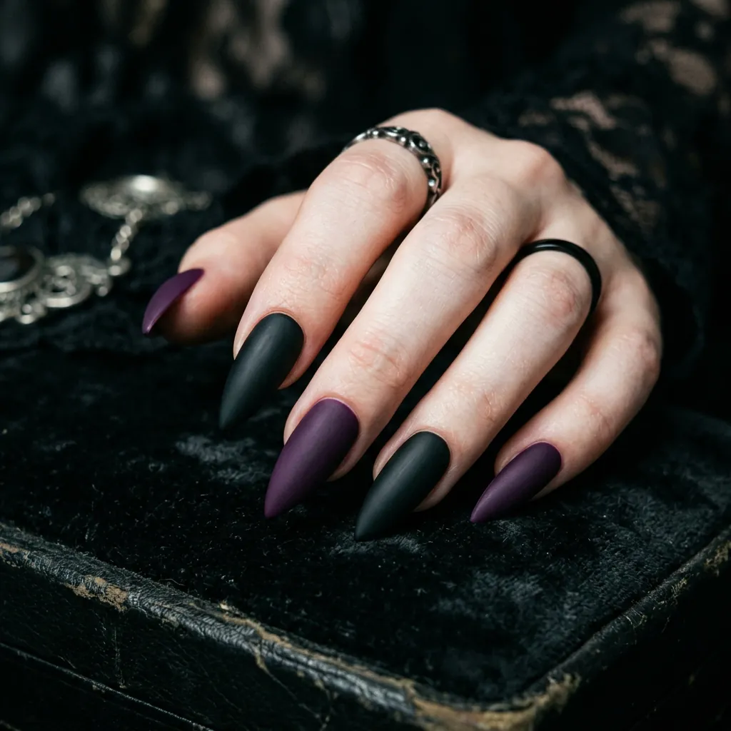 Nails Purple Ideas: 30 Stunning Looks for Every Shade and Style 14 Purple and Black Nails Ideas