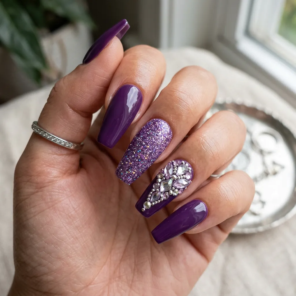 Nails Purple Ideas: 30 Stunning Looks for Every Shade and Style 27 Nails Purple Press-On Ideas