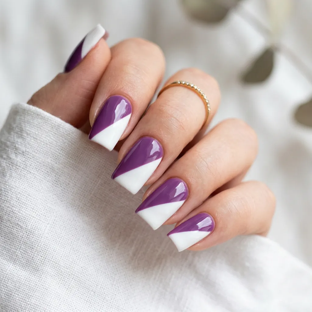 Nails Purple Ideas: 30 Stunning Looks for Every Shade and Style 11 Purple and White Nails Ideas