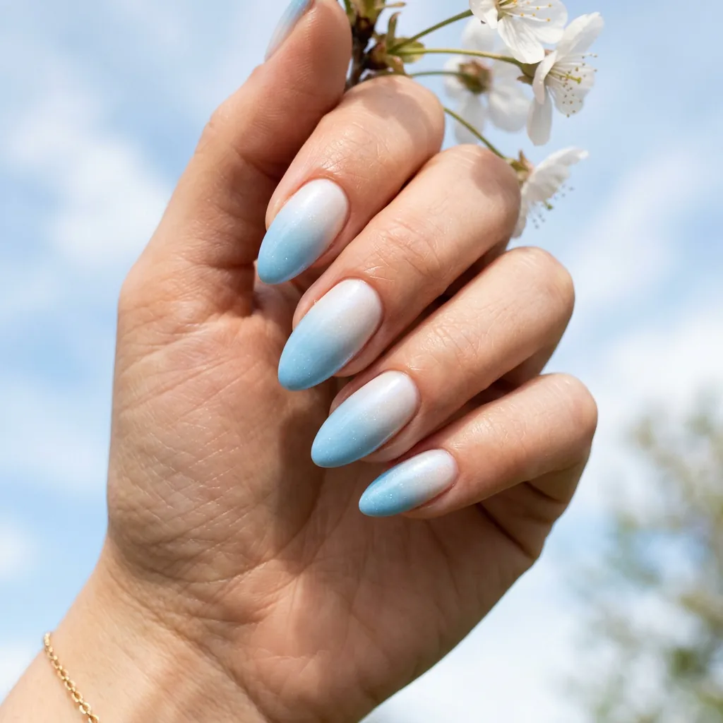 Sky Blue Ombre Nail Ideas
