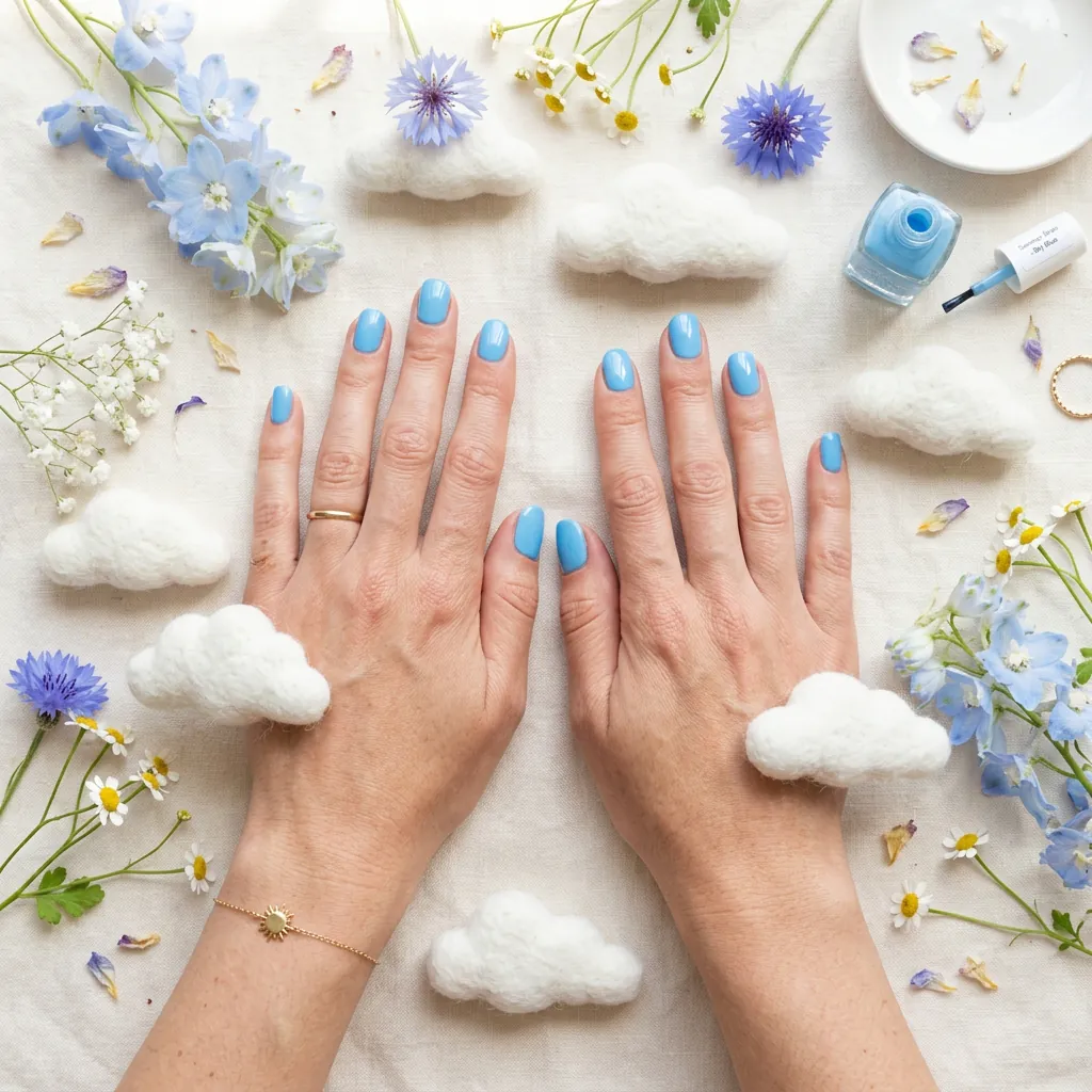 Nails Blue: 30 Stunning Designs You'll Obsess Over 7 Sky Blue Nail Art