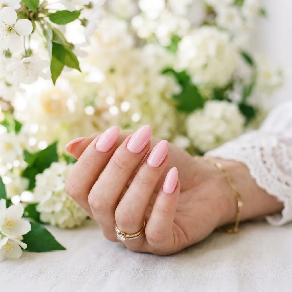 Classy Spring Nails With Soft Pink