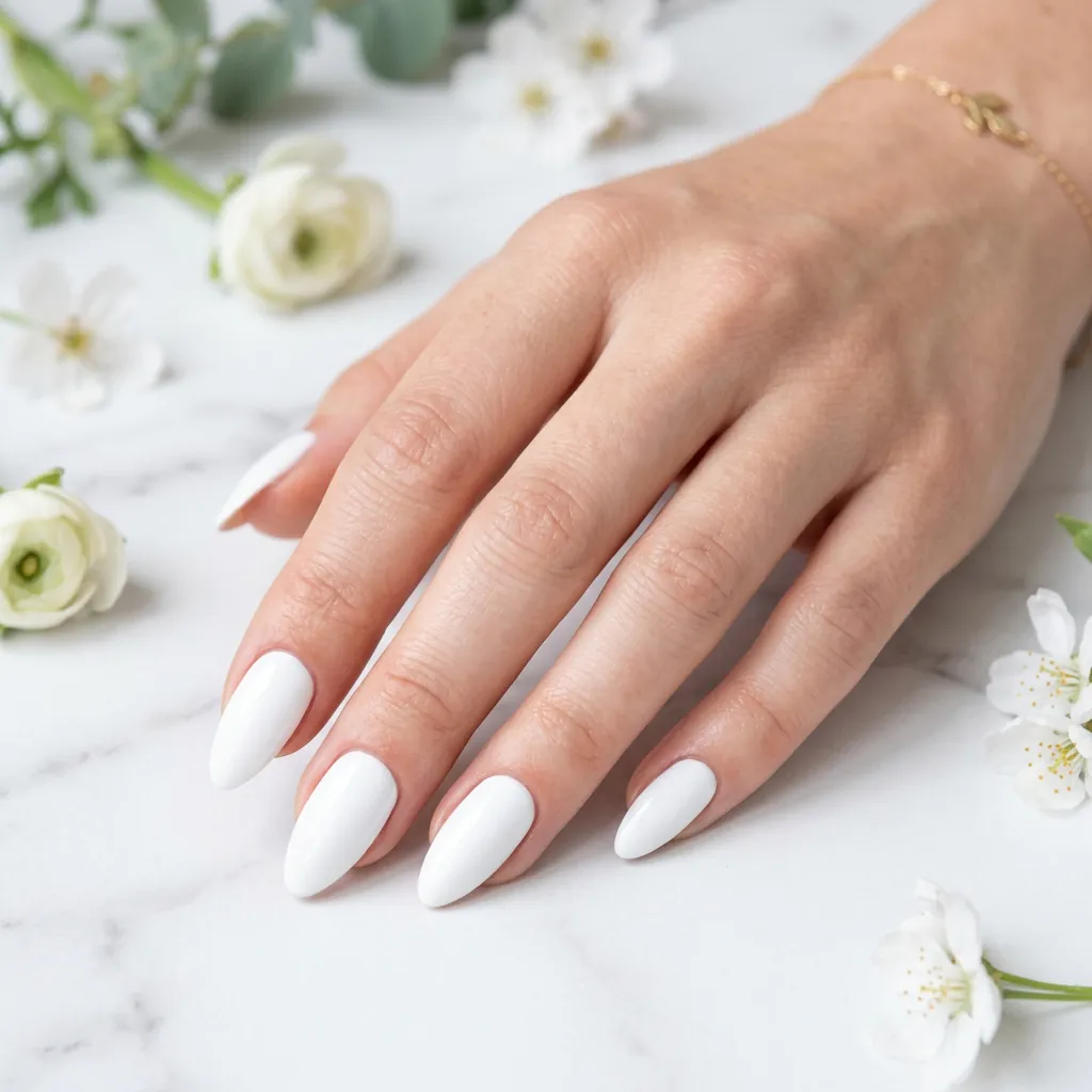 Classy Spring Nails With White Base