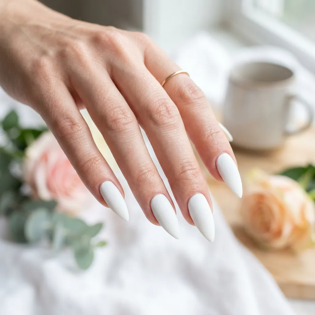 White Stiletto Nails Ideas