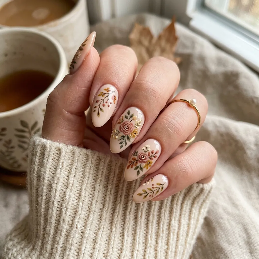 30 September Nails 2026 Ideas: Stunning Looks and Worth Trying 25 Floral Nail Art September