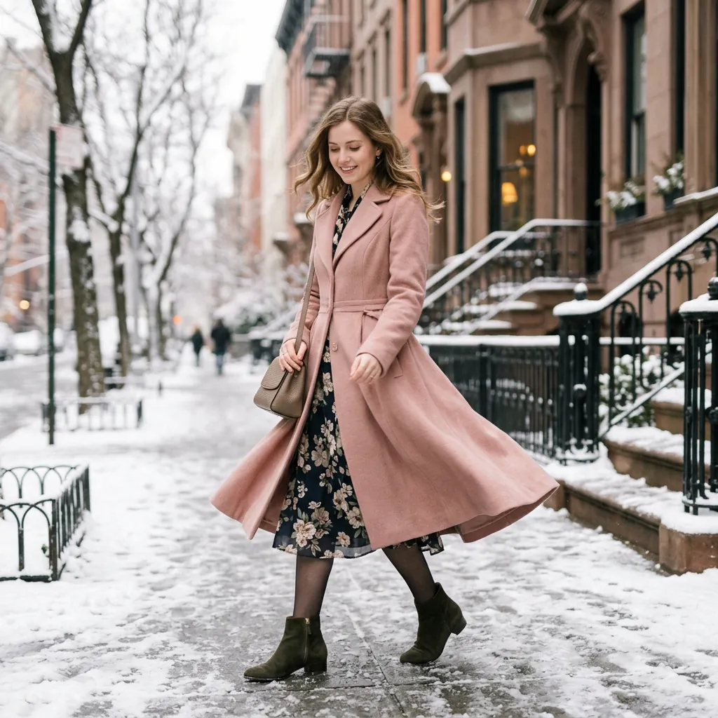 30 NYC Winter Outfits Ideas: Trendy Looks for the Cold Season 26 Feminine Flowy Coat Cold Weather Style