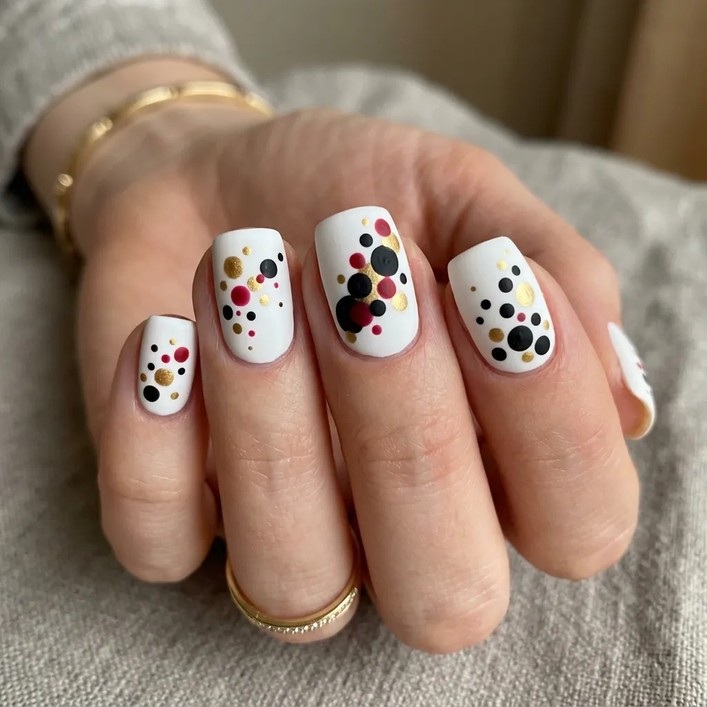 Abstract Artistic Dot Nail Look