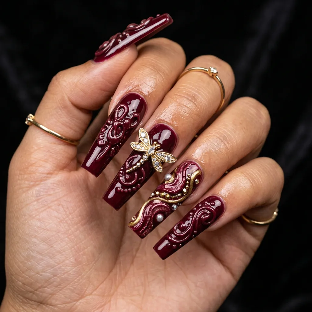 Acrylic Sculpted Nails 3D Ideas