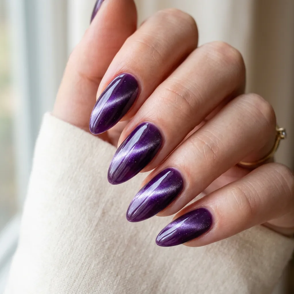 30 Nails Cat Eye Ideas:Stunning Looks To Try. 15 Almond nails cat eye