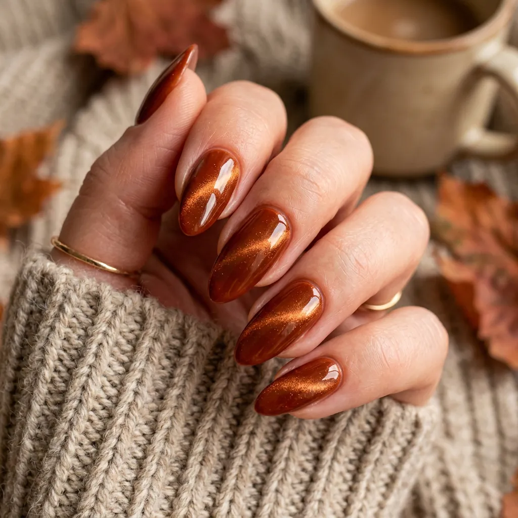 30 Nails Cat Eye Ideas:Stunning Looks To Try. 29 Autumn Cat Eye Nails