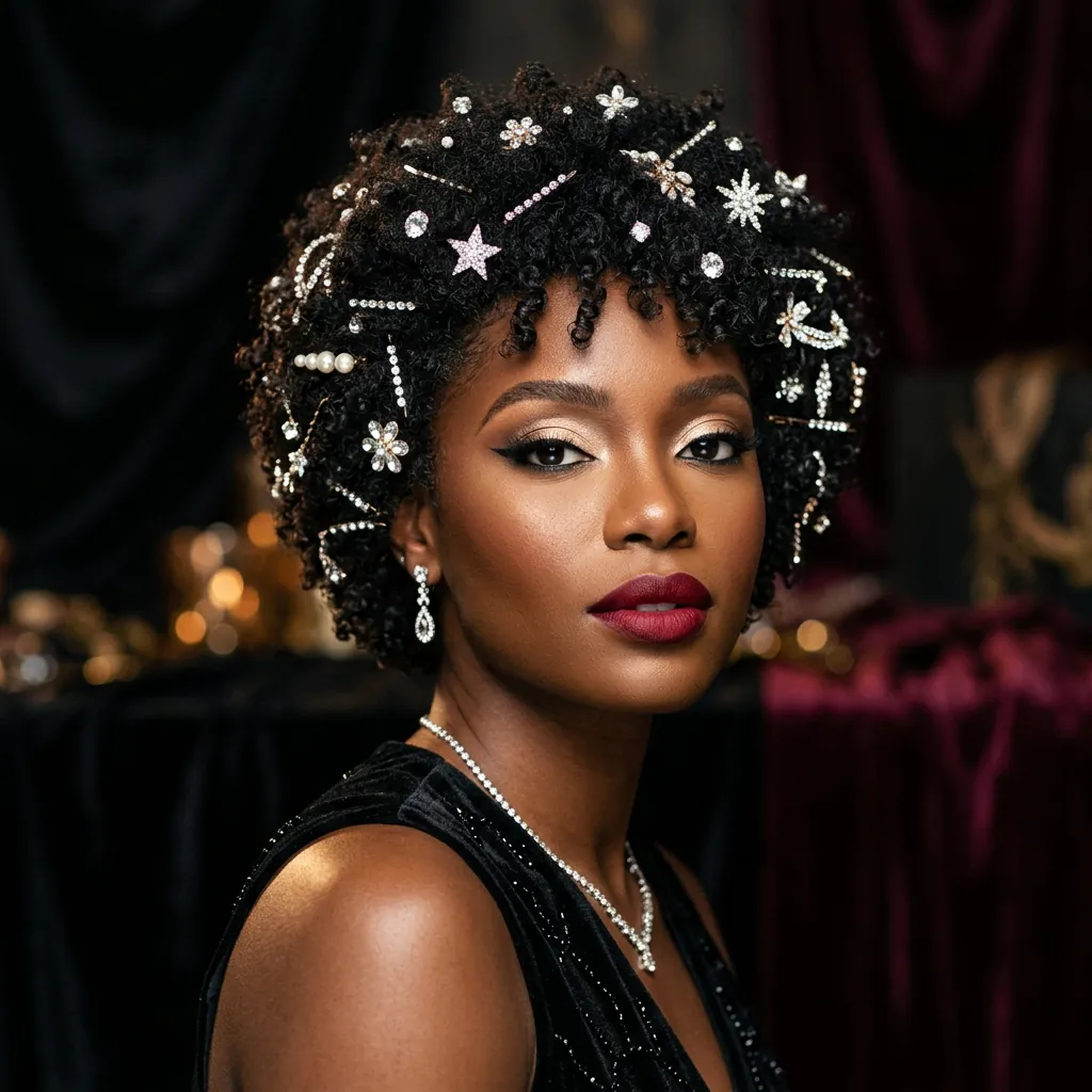 TWA Hairstyles Ideas: Your Ultimate Guide to Rocking a Tiny Afro 23 Jeweled TWA Ideas