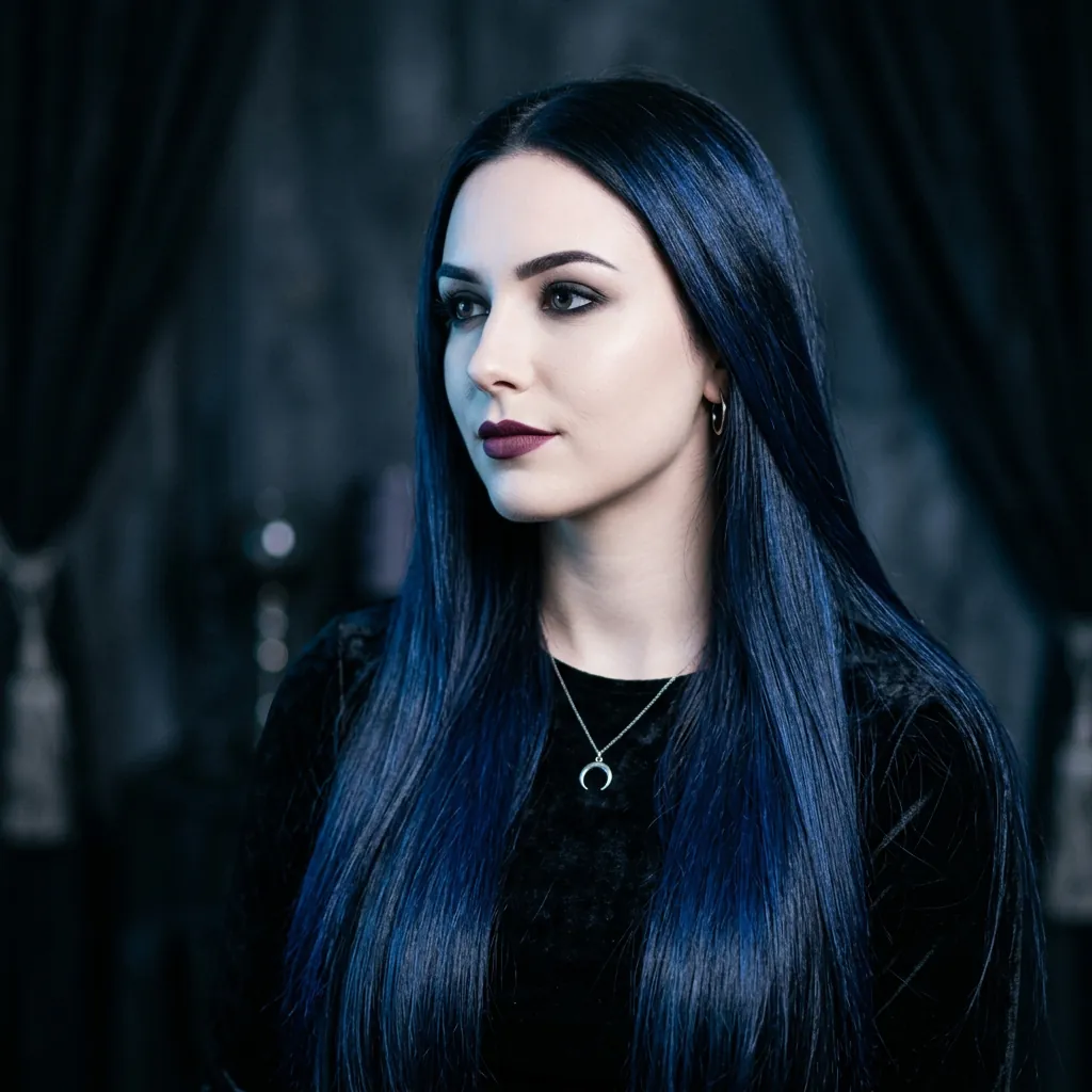 30 Goth Hairstyles Ideas: The Ultimate Guide to Dark and Dramatic Hair 16 Inky Blue Black Balayage Idea