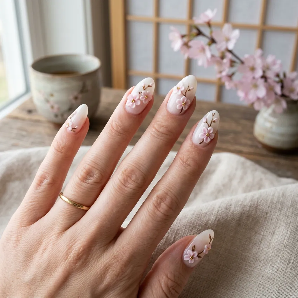 Cherry Blossom Nails 3D Ideas