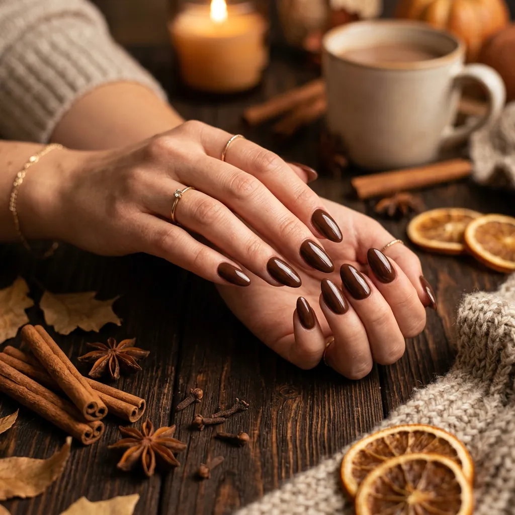 Chocolate Brown Fall Nails 2026 Ideas