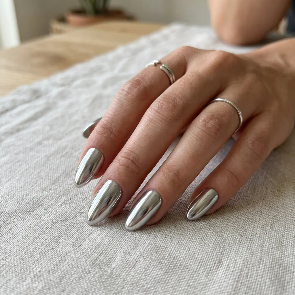Chrome Press On Nails