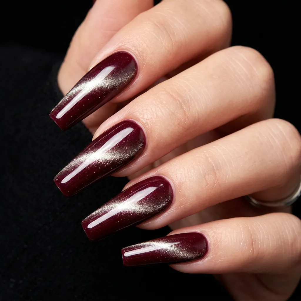 30 Nails Cat Eye Ideas:Stunning Looks To Try. 14 Coffin nails cat eye