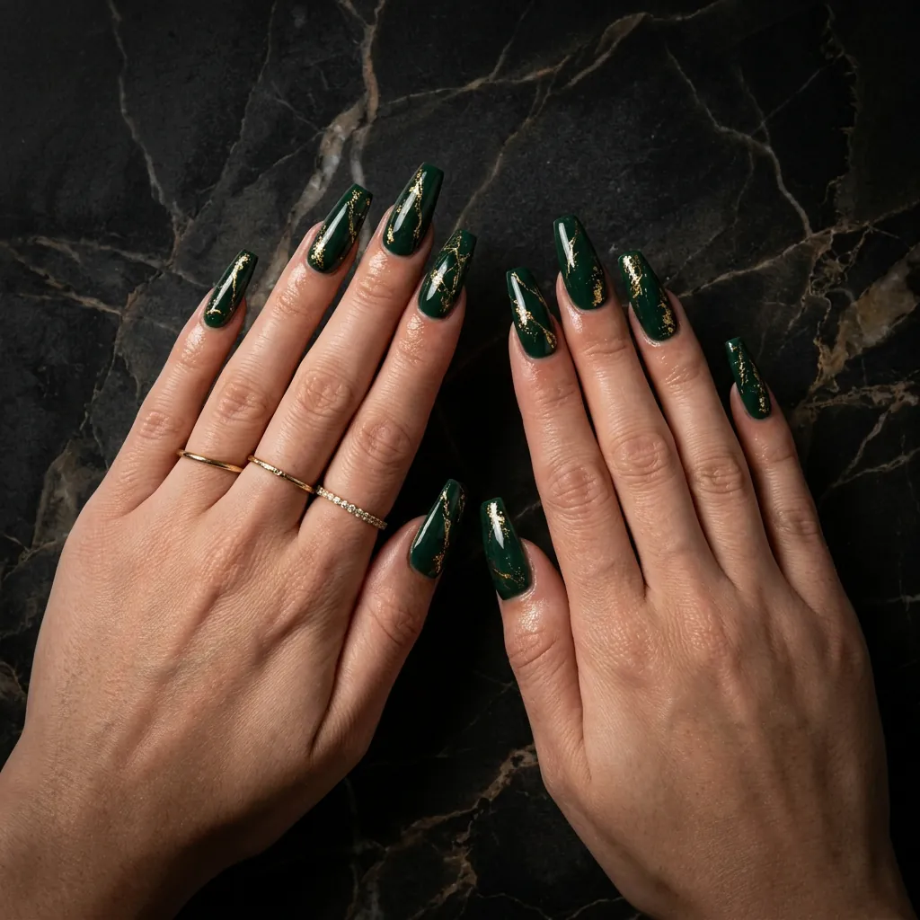 Nails Green Ideas: 30 Creative Looks to Inspire Your Next Manicure 21 Nails Green Long Coffin Nail Ideas