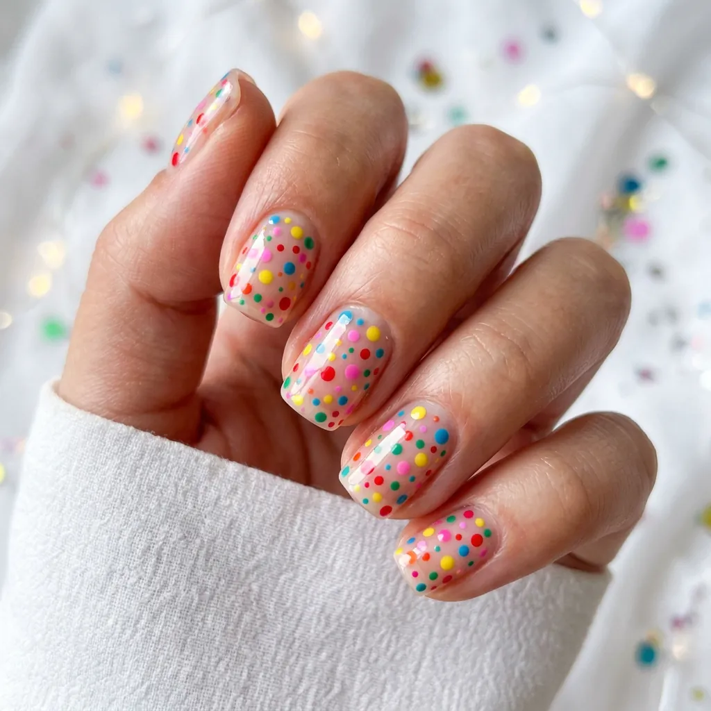 Confetti Dot Party Nails