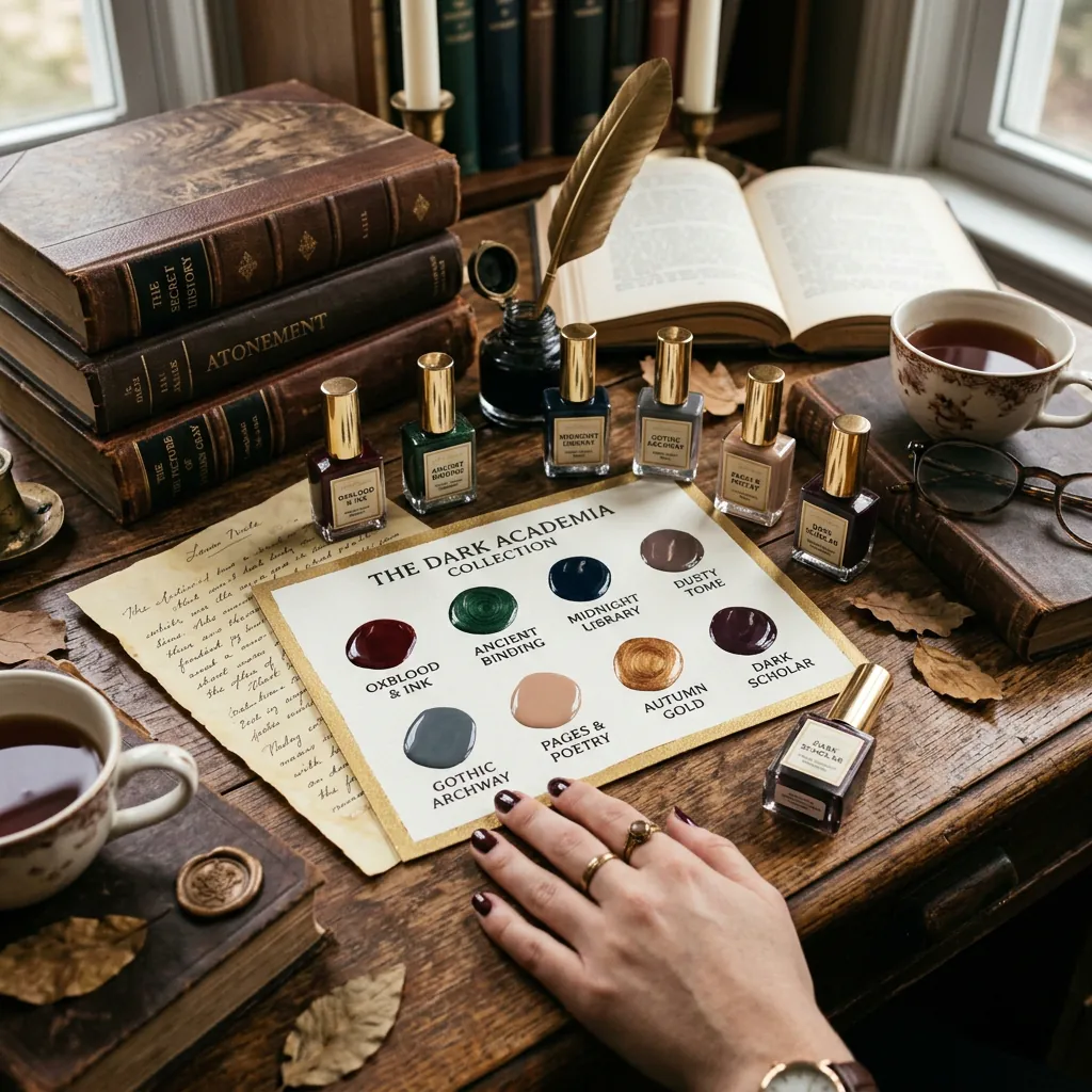 Dark Academia Nails Inspired Palette