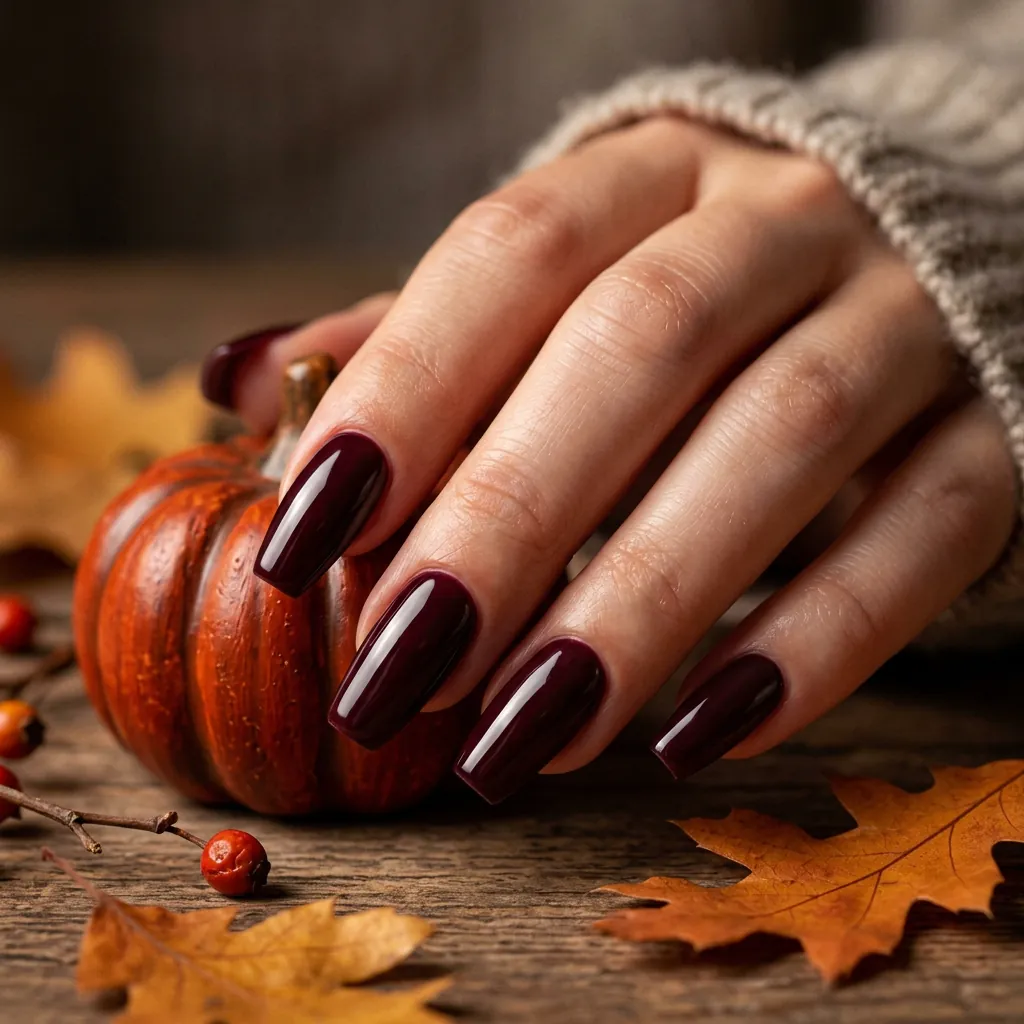 30 September Nails 2026 Ideas: Stunning Looks and Worth Trying 6 Dark Burgundy Nails Fall