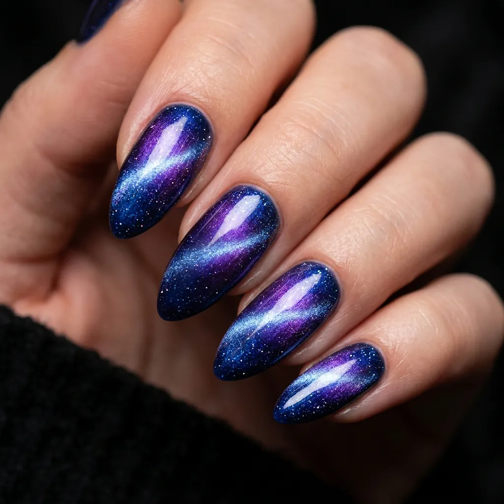 30 Nails Cat Eye Ideas:Stunning Looks To Try. 23 Duochrome nails cat eye