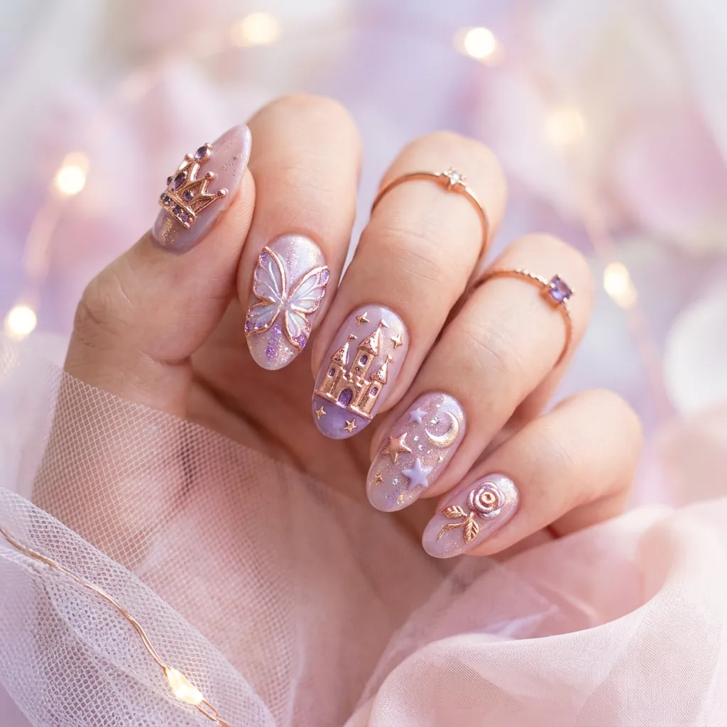Coffin Shape 3D Nail Ideas