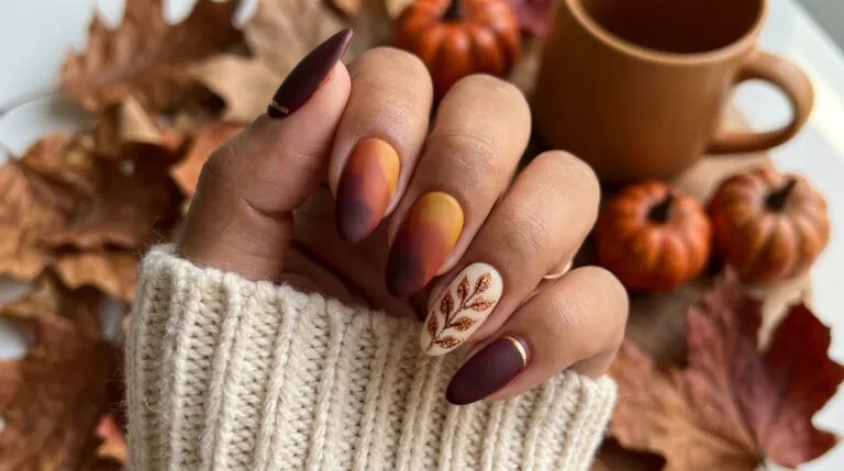 fall nails almond