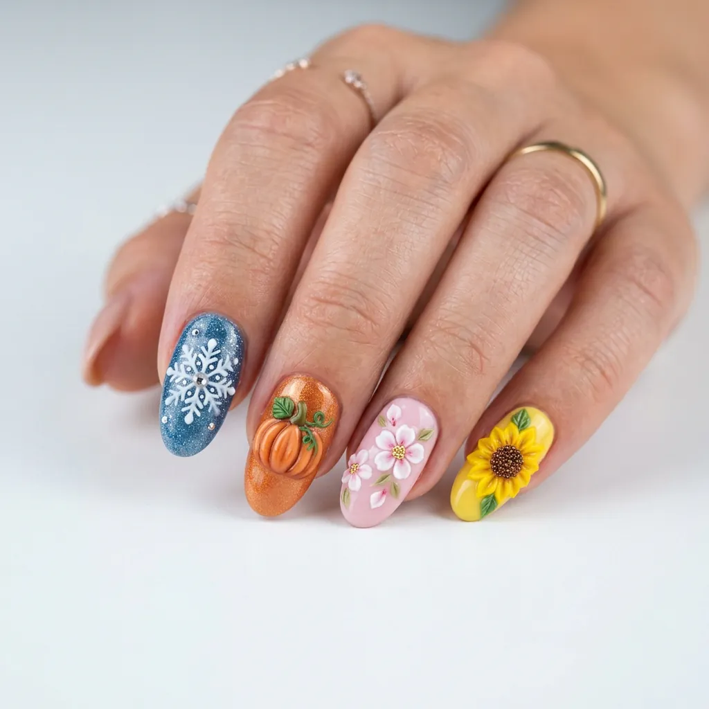 Seasonal Holiday 3D Nail Ideas