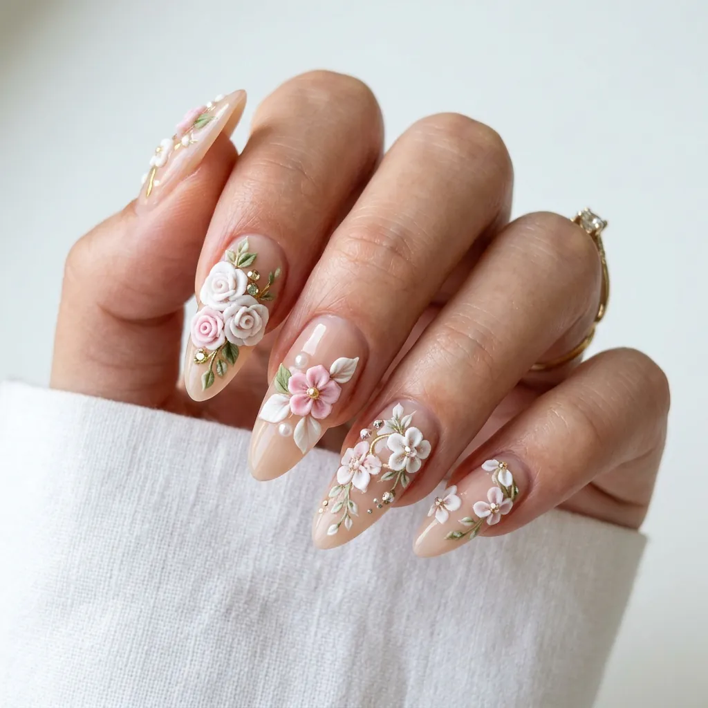 Floral Nails 3D Ideas
