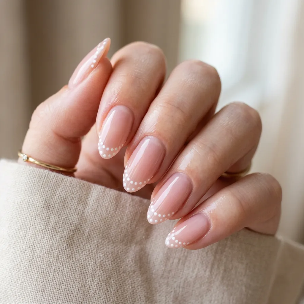 French Tip with Polka Dot Twist
