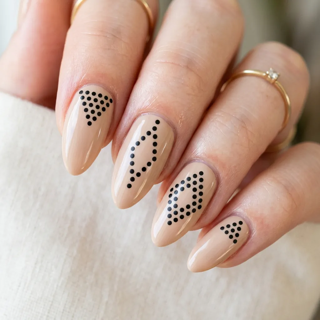 Geometric Dot Arrangement Nails