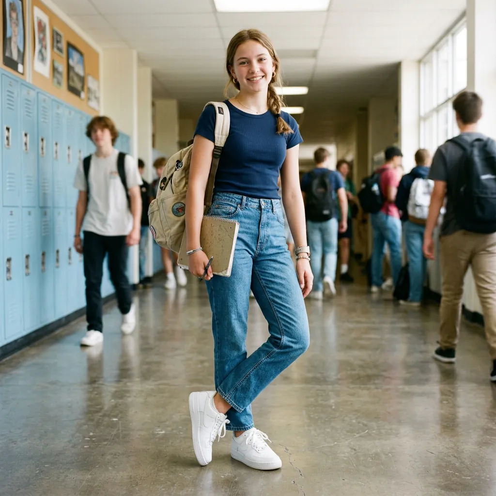 Outfit Ideas for School with Sneakers
