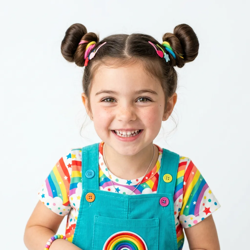 Twin Buns Hairstyles for Kids